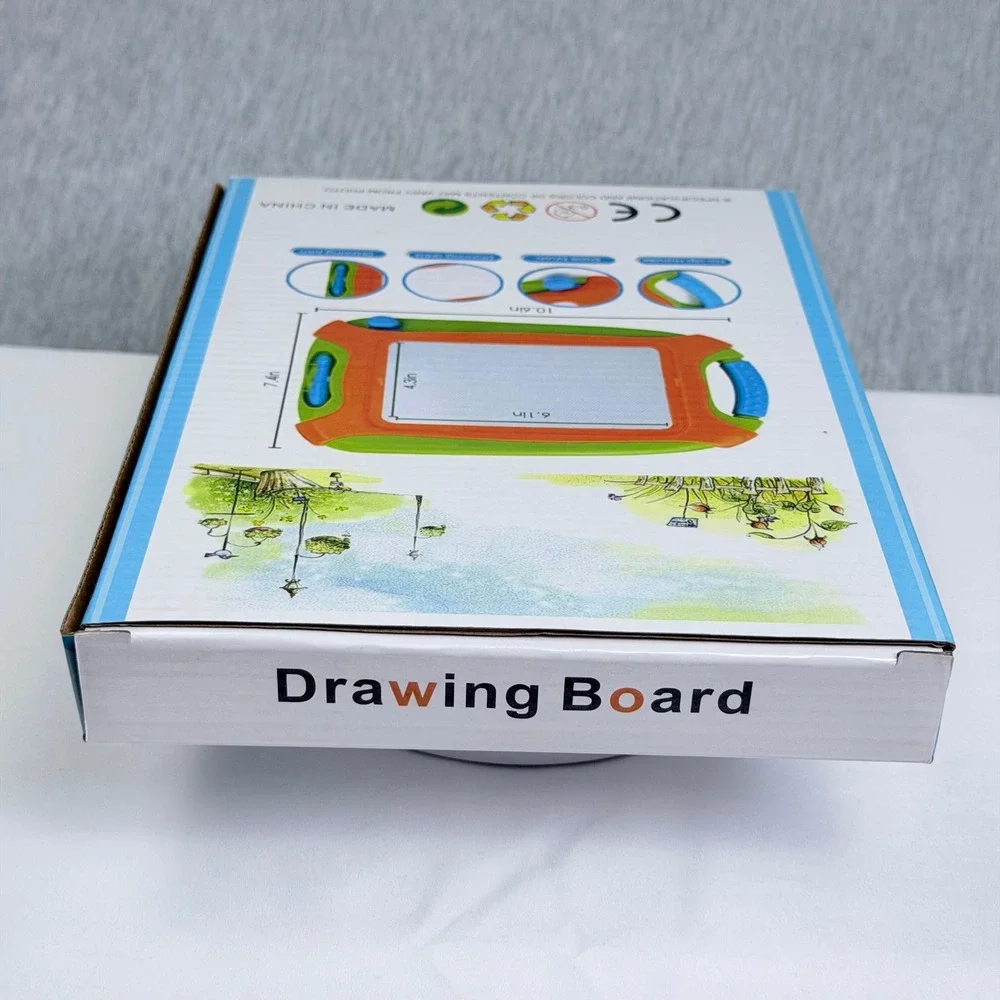 Vivify Magnetic Drawing Board Toddler Erasable Doodle Sketch Pad Orange Green